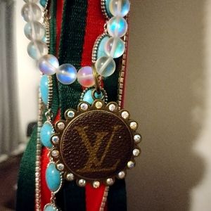 Beautiful upcycle lv necklace